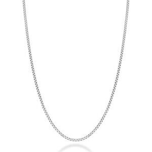 Italian 925 Sterling Silver Solid 2mm Round Box Chain Necklace for Women